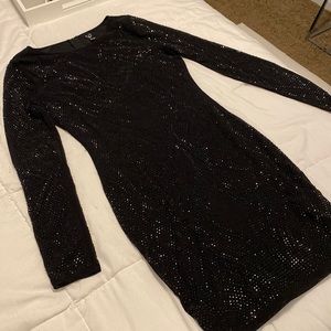 Black Sequin Mini Dress